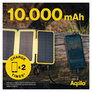 Solcellepowerbank 10.000 mAh 20W PD USB-C/USB-A IP54 - aqiila