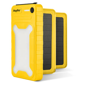 Solcellepowerbank 10.000 mAh 20W PD USB-C/USB-A IP54 - aqiila