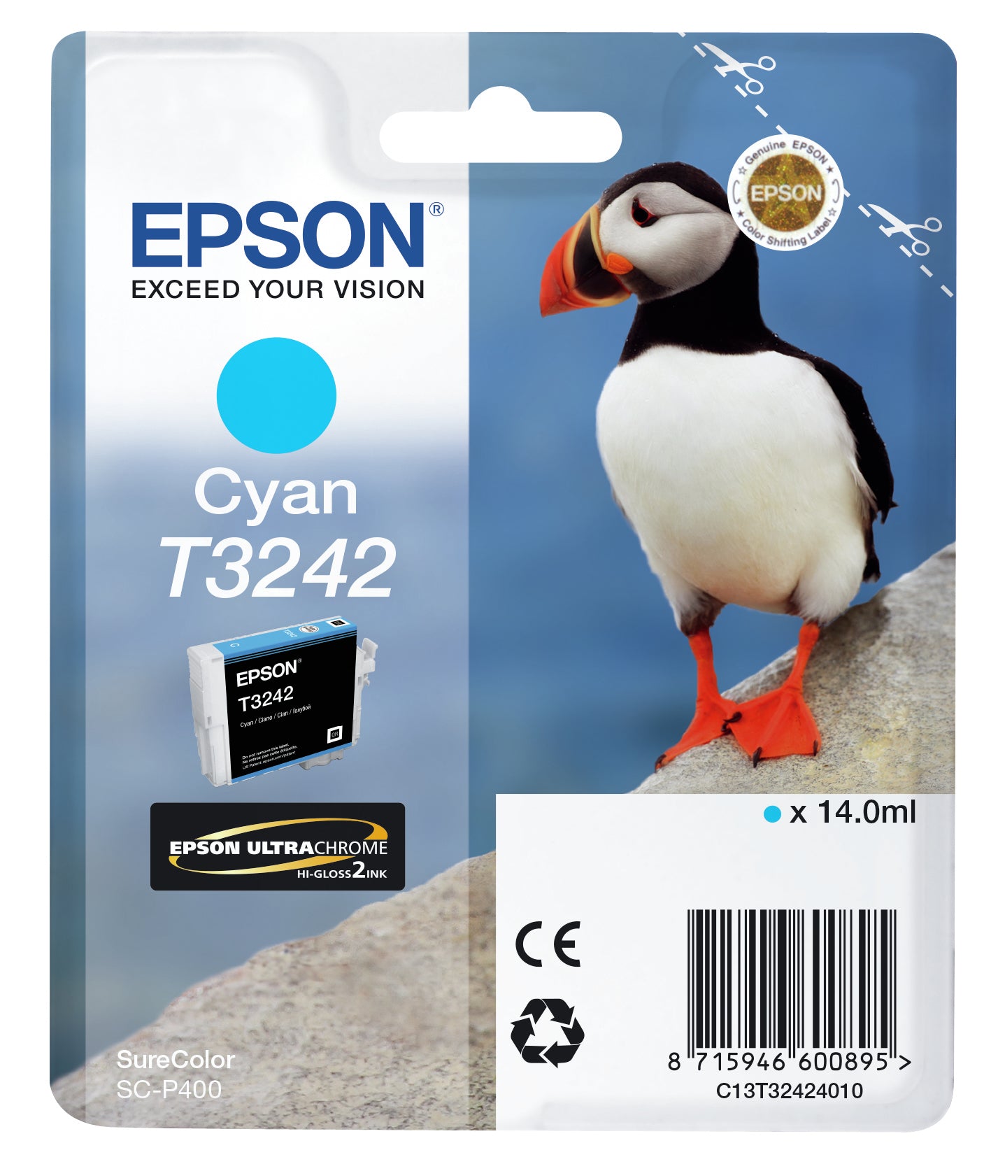 Epson T3242 Cyan Blæk C13T32424010