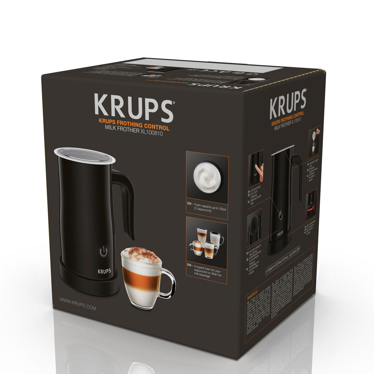 Mælkeskummer Krups XL1008 Sort 500 W 150 ml