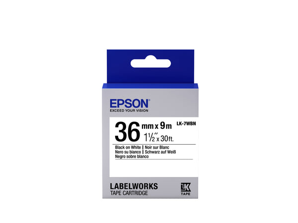 Epson LabelWorks LK-7WBN Mærkattape  (3,6 cm x 9 m) 1kassette(r) C53S657006