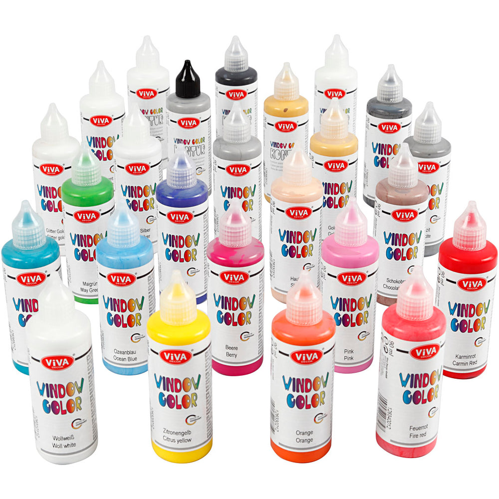 Viva Decor Window Color, ass. farver, 25x90 ml/ 1 pk.