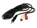 Adapterkabel 3,5mm minjack til phono 1,5 meter