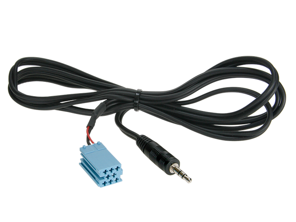 Aux adapter MINI-iso->mini-jack 1,25 m.