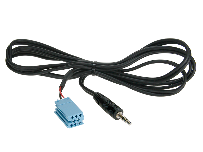 Aux adapter MINI-iso->mini-jack 1,25 m.