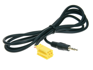 Aux adapter MINI-iso->mini-jack 1,25 m.