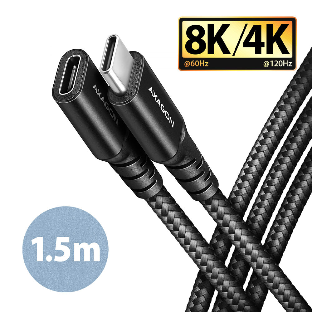 Axagon BUCM32-CF15AB USB-kabel USB 3.2 Gen 2x2 1,5 m USB C Sort