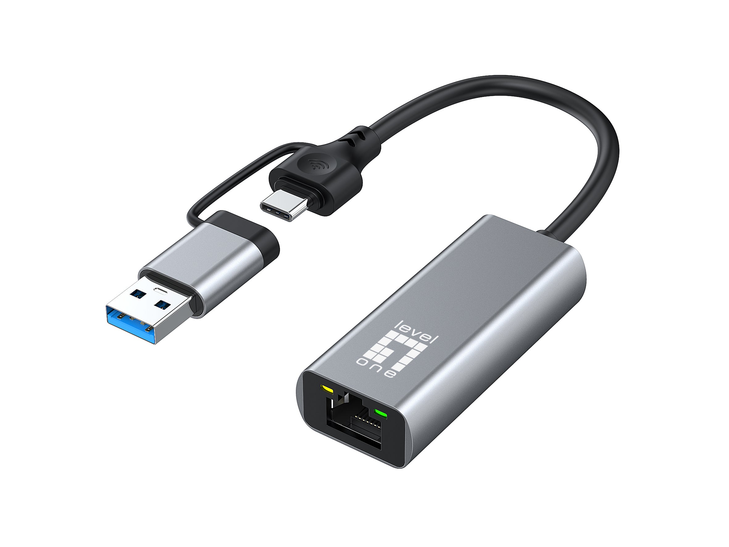 LevelOne Netværksadapter USB-C 3.2 Gen 1 / USB-A 3.2 Gen 1 2.5Gbps Kablet