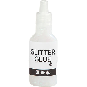 Glitterlim, holografisk hvid, 25 ml/ 1 fl.