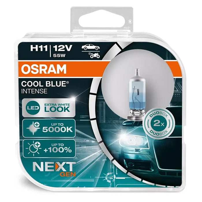 H11 halogenpærer 55W 12V til forlygter - Cool Blue Intense Next Gen, Osram