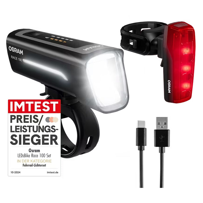 Ledsbike Race 100 Cykellygter I Med 2 Stk. - osram