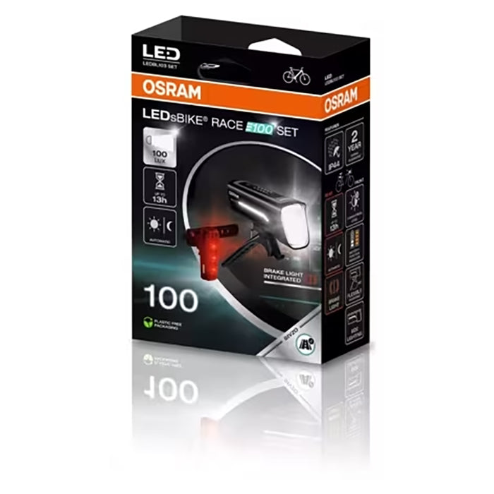 Ledsbike Race 100 Cykellygter I Med 2 Stk. - osram