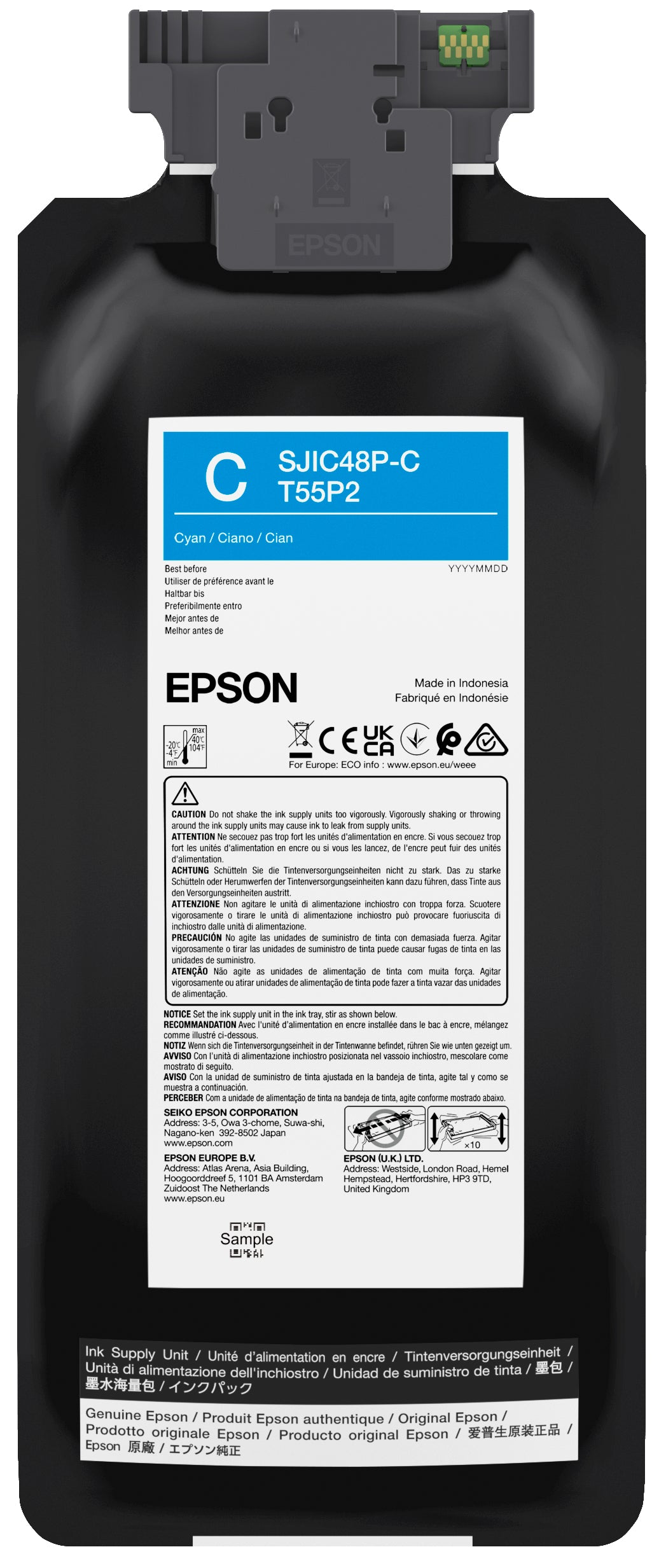 Epson T55P2 Cyan Blækpakke