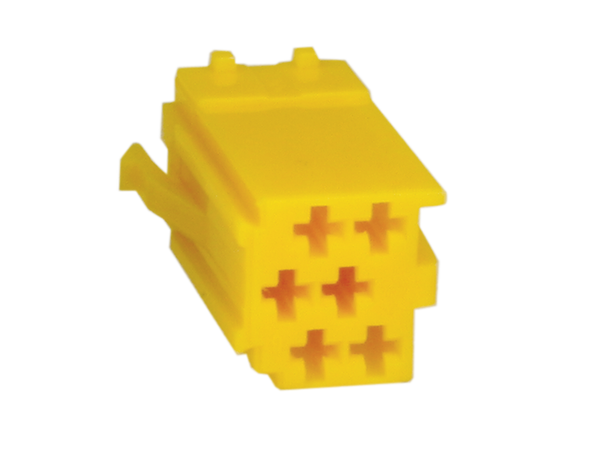 6 pin - hus til MINI-isostik gul