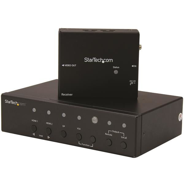 StarTech.com Multi-Input HDBaseT Extender Built-in  - DisplayPort VGA and HDMI Over CAT5 or CAT6 - Up to 4K - up to 230 ft (STDHVHDBT) Video/audio ekspander