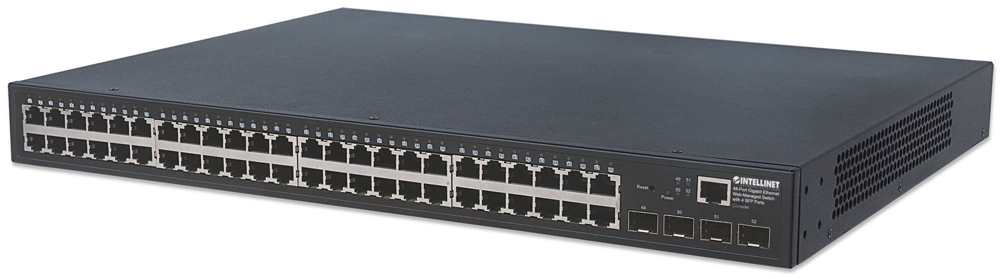 Intellinet 4   Web-Managed  4 SFP Ports, 48 x  Mbps RJ45 Ports  4 x SFP, IEEE 802.3az Energy Efficient , SNMP, QoS, VLAN, ACL, 19 Rackmount Switch 48-porte Gigabit