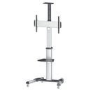 Manhattan Monitor/LFD Trolley Stand, 1 screen, 37-70, Vesa 200x200 to 600x400mm, Max 50kg, Silver, Box Vogn med hjul LCD/plasmapanel/AV-system/kamera 37-70