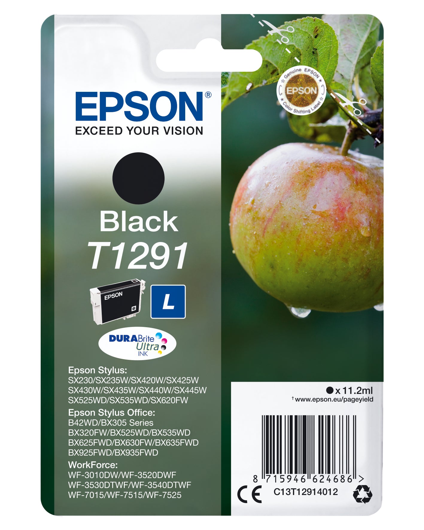 Epson T1291 Sort Blæk C13T12914022