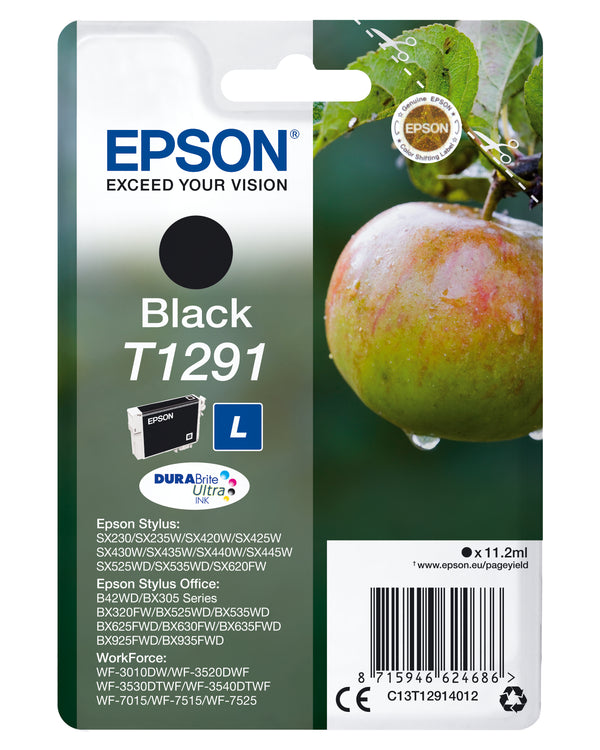 Epson T1291 Sort Blæk C13T12914022