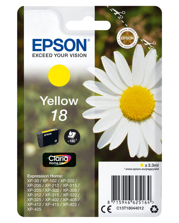 Epson 18 Gul 180 sider Blæk C13T18044012