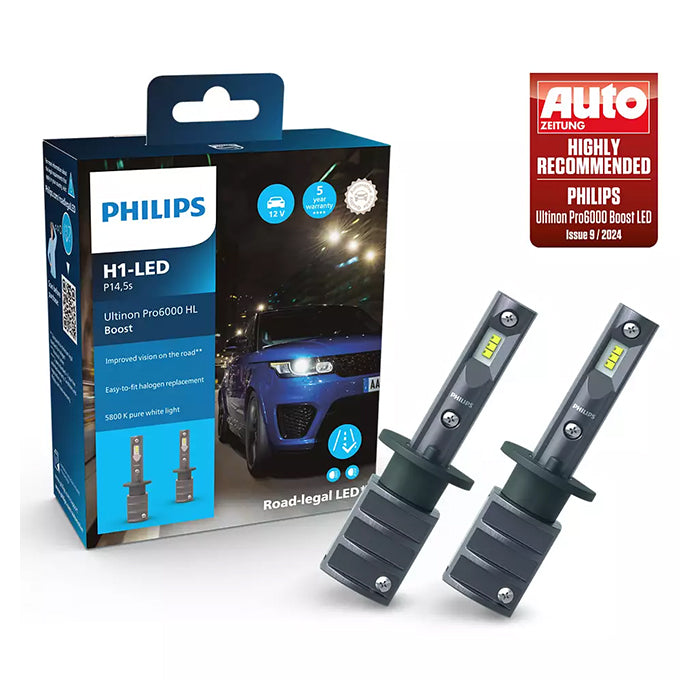 Philips Ultinon Pro6000 Boost LED H1 ECE godkendt - Sæt