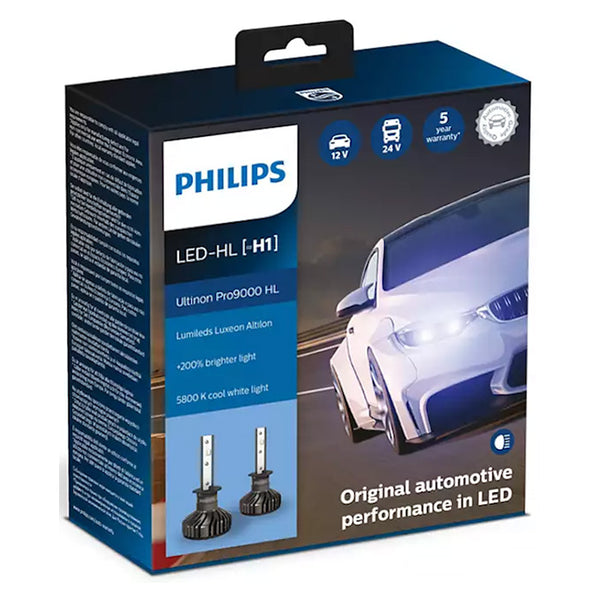 Philips Ultinon Pro9000 LED H1 12/24V - Sæt