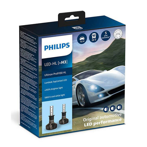 Philips Ultinon Pro9100 LED H3 12/24V - Sæt