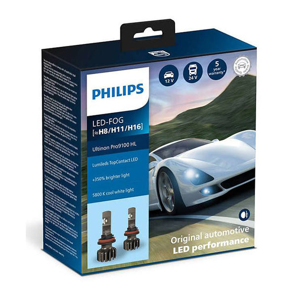 Philips Ultinon Pro9100 LED Fog H8/H11/H16-12/24V - Sæt