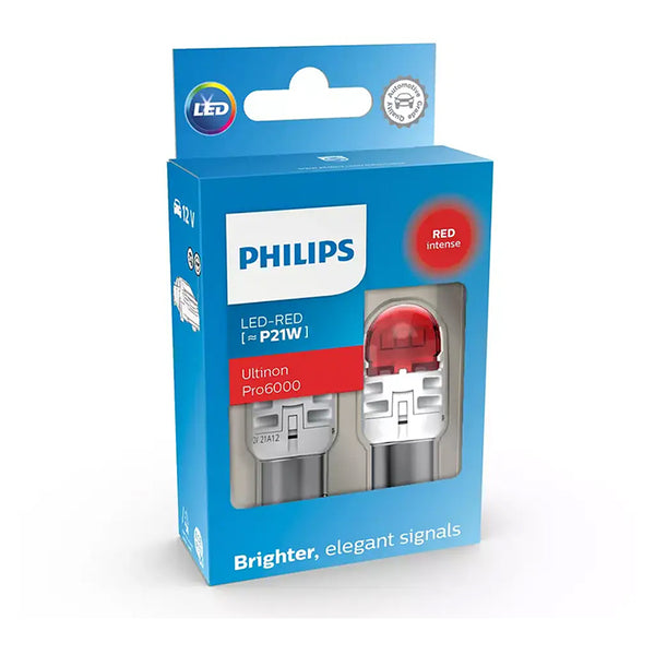 Philips Ultinon Pro6000 LED P21W Rød 12V - Sæt