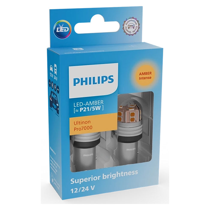 Philips Ultinon Pro7000 LED P21/5W Gul 12V - Sæt