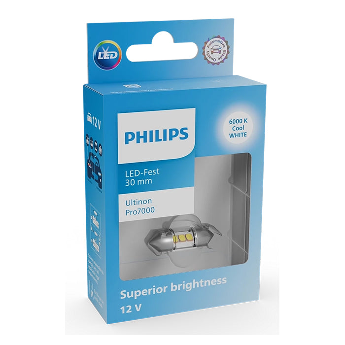 Philips Ultinon Pro7000 Pære 30mm C10W 6000K - 1 stk.