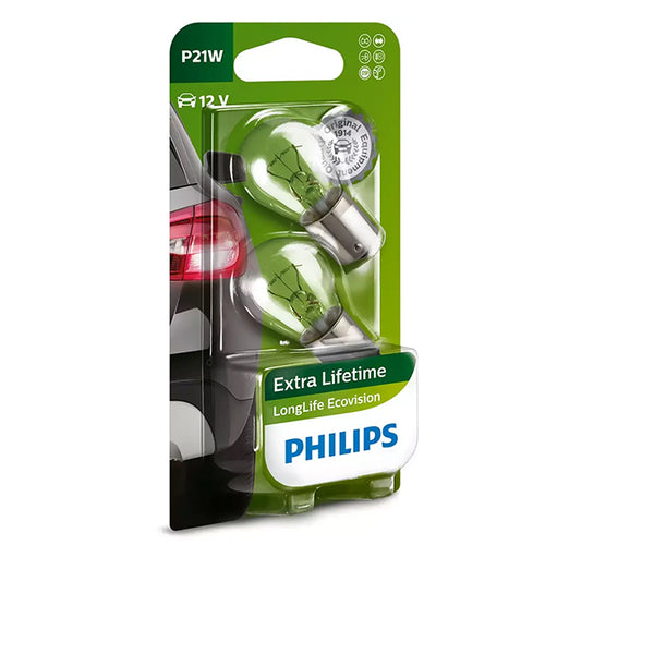 Philips LongLife EcoVision P21W 12V - Sæt