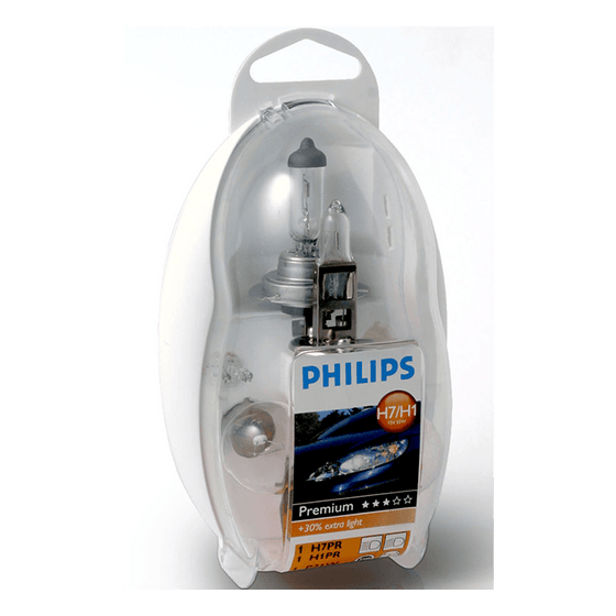 Philips Premium H1/H7 12V reservepære kit