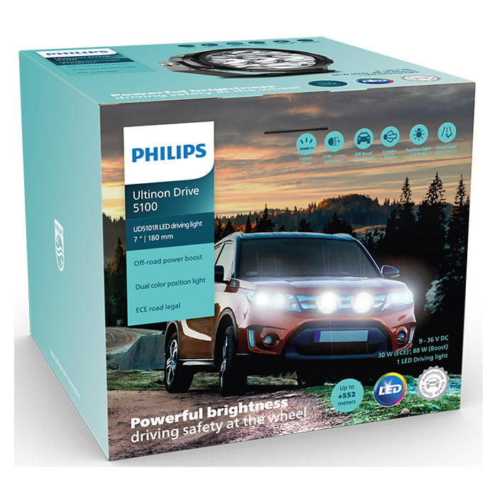 Philips UD5100 7" Rund Kørelys - Driving Beam