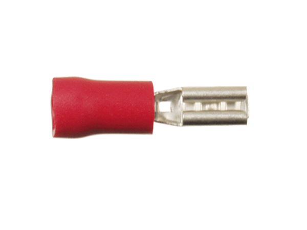 Kabelsko rød 2,8mm / 100 stk (flad hun)