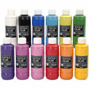 Textile Solid - Dækkende Tekstilmaling 12x250 ml