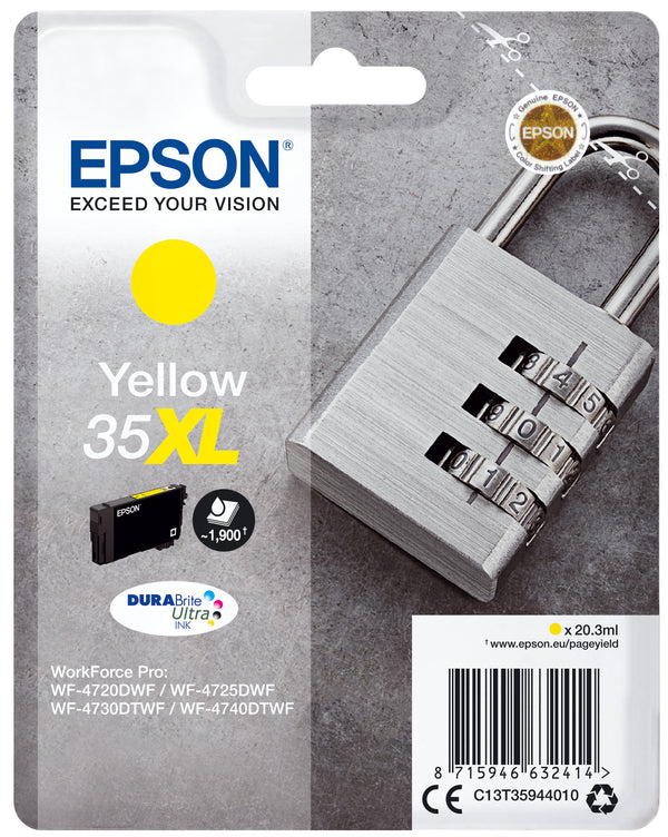 Epson 35XL Gul 1900 sider Blæk C13T35944010