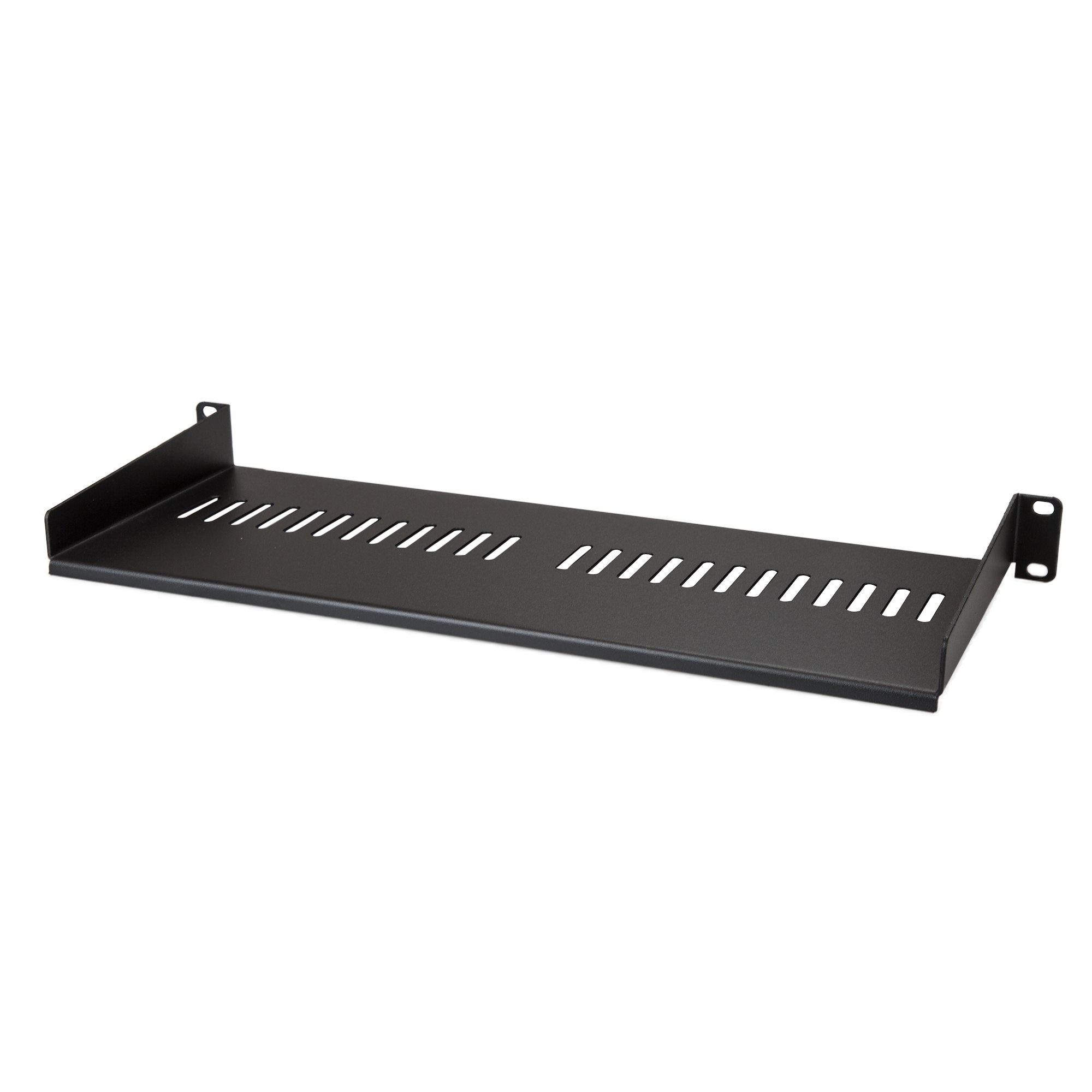 StarTech.com 1U Vented Server Rack Cabinet Shelf - Fixed 7in Deep Cantilever Rackmount Tray for 19 Data/AV/Network Enclosure w/Cage Nuts Rackhylde Sort