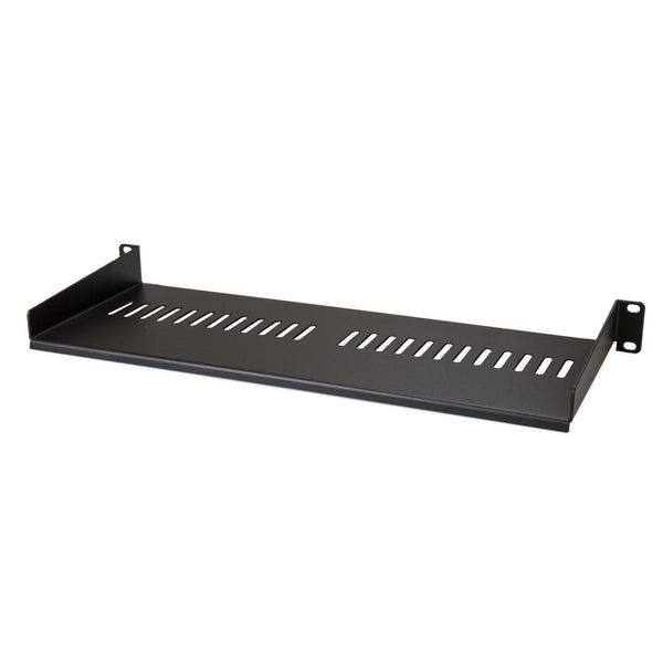StarTech.com 1U Vented Server Rack Cabinet Shelf - Fixed 7in Deep Cantilever Rackmount Tray for 19 Data/AV/Network Enclosure w/Cage Nuts Rackhylde Sort