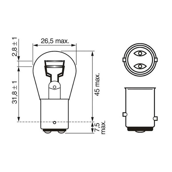 Bosch Pure Light pære P21/5W 12V - 2 stk.