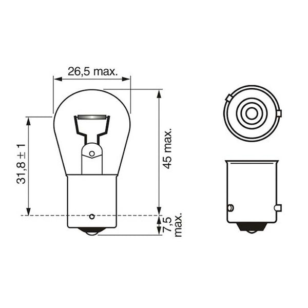 Bosch Pure Light pære PY21W 12V - 2 stk.