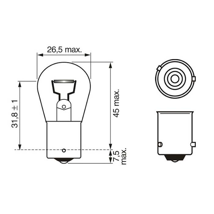 Bosch Pure Light pære PY21W 12V - 2 stk.
