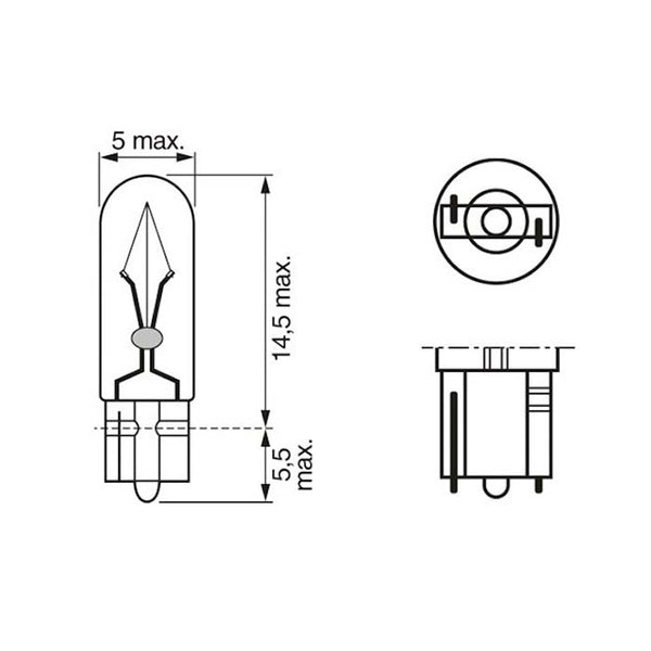 Bosch Pure Light pære W1,2W 12V Instrumentlys - 2 stk.