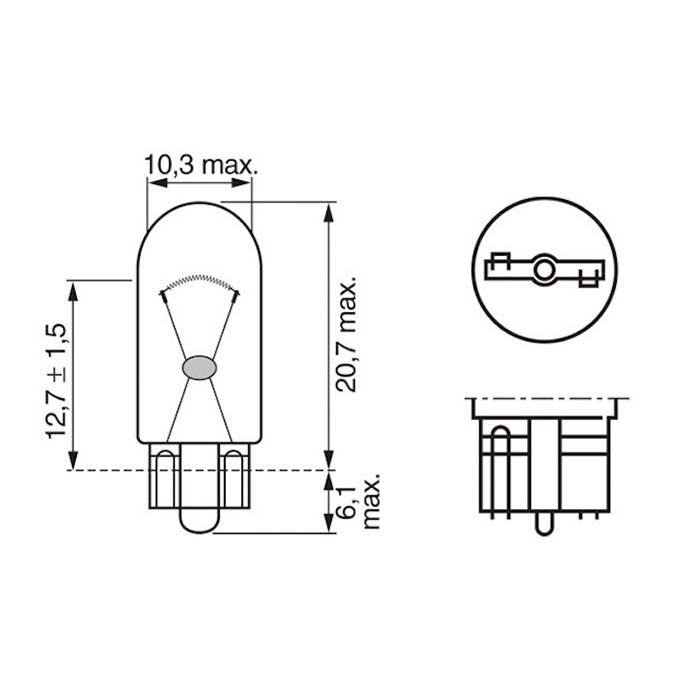 Bosch Pure Light pære W5W 12V - 2 stk.