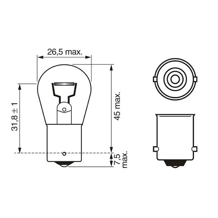 Bosch Longlife pære P21W 12V - 2 stk.