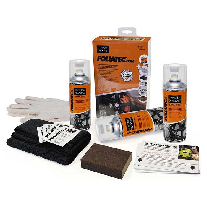 Foliatec fælgmaling kit 2K, blank sort