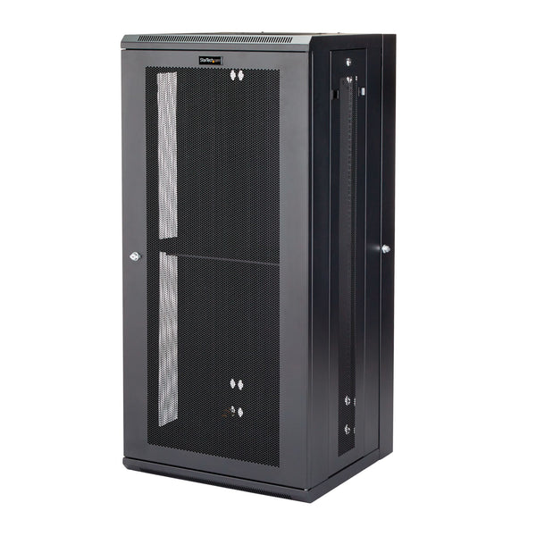 StarTech.com 26U 19 Wall Mount Network Cabinet - 16 Deep Hinged Locking Flexible IT Data Equipment Rack Vented  Enclosure w/Shelf Stativindelukkekabinet Sort