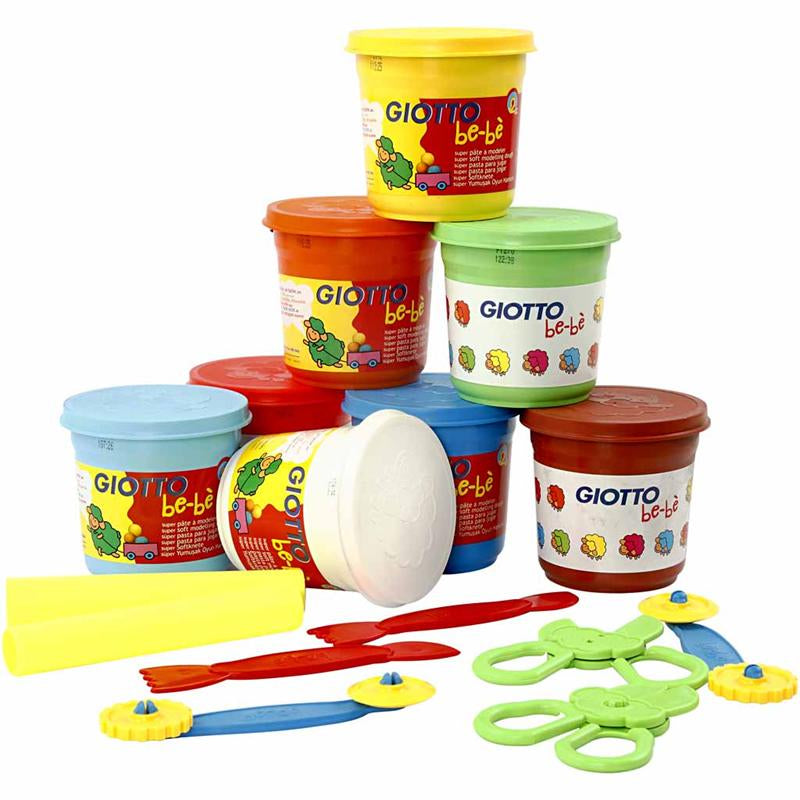 Giotto Modellervoks, 8 farver, 220 g - Afsmitningsfri
