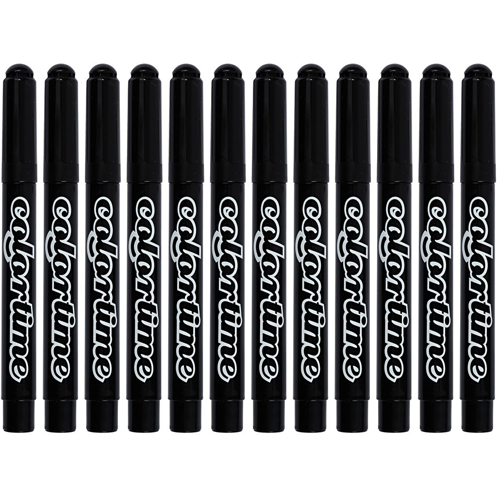 Colortime Tusch, streg 5 mm, sort, 12 stk./ 1 pk.
