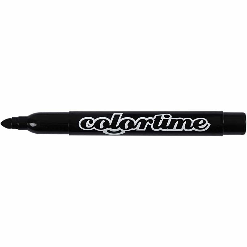 Colortime Tusch, streg 5 mm, sort, 12 stk./ 1 pk.